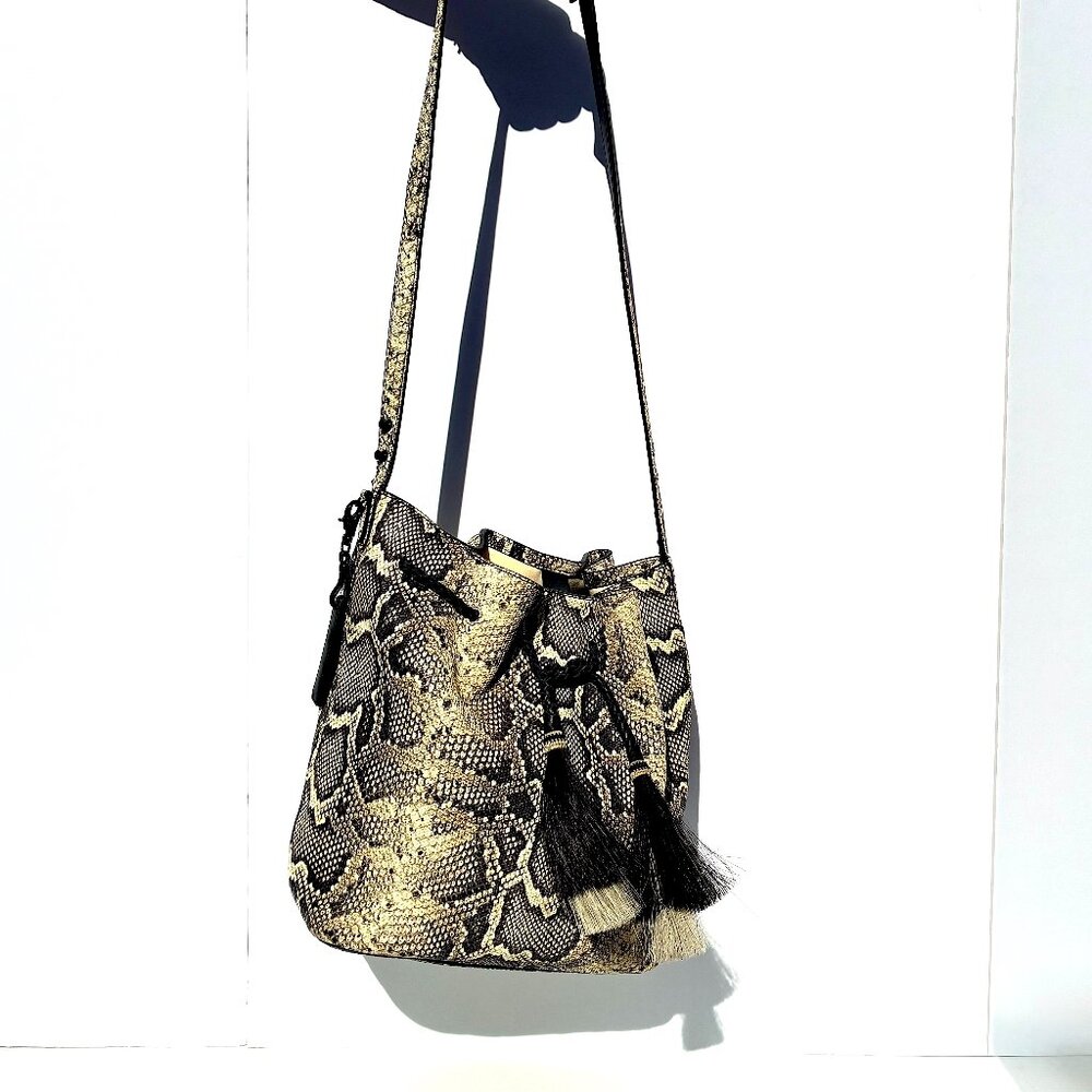 Loeffler Randall Tasseled Python Effect Leather B… - image 3